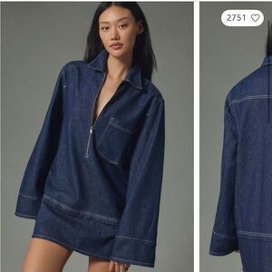 Anthropologie Blue Denim Dress